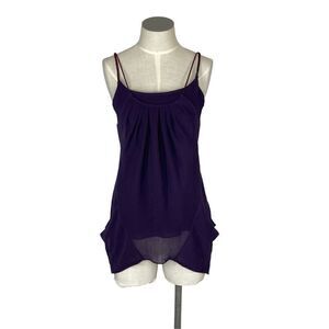 Theyskens Theory XS VTG S Purple Silk Tank Top Y2K Going Out Layered Tunic
